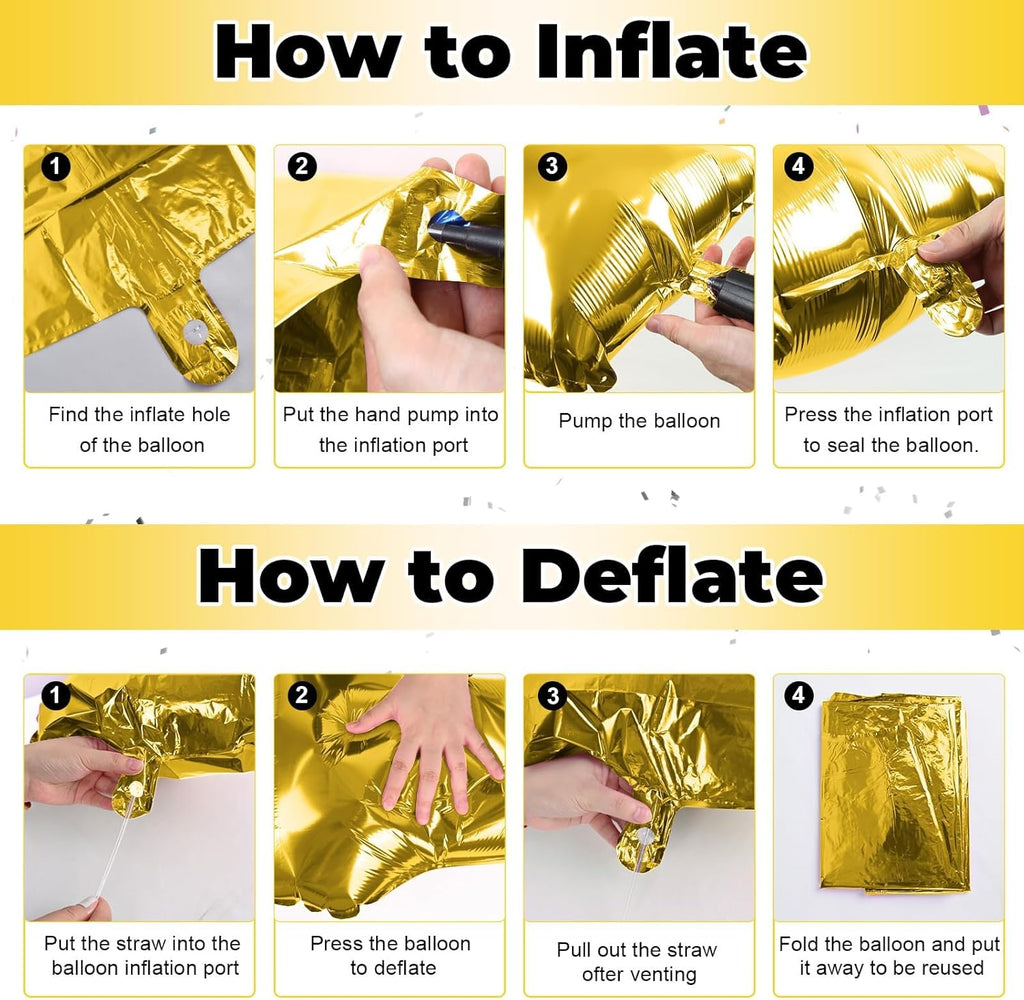 Skiennix 40-Inch Gold Helium Alphabet Balloons - Large Custom Letter Decor for Parties & Celebrations