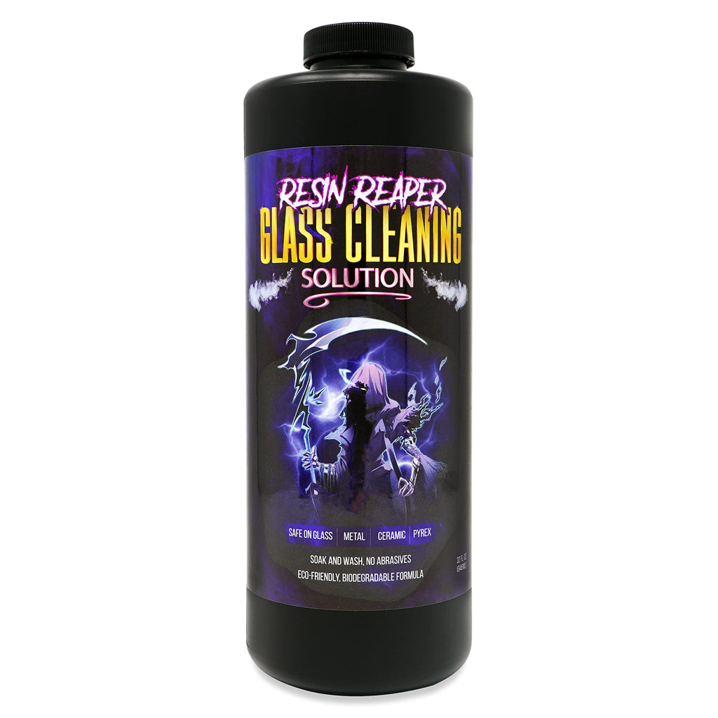 Resin Reaper Glass Cleaner 32 OZ | Pipe Cleaner | Safe on Glass, Metal, Ceramic, and Pyrex | 420 710 Friendly Cleaning | Soak and Wash - No Abrasives - Eco-Friendly, Biodegradable Formula