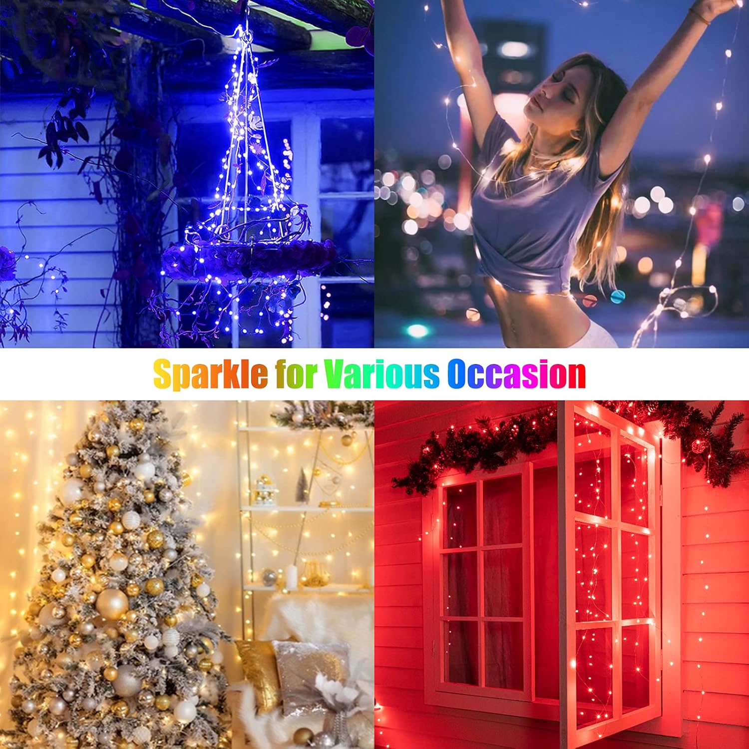 Minetom Color Changing Fairy Lights - 33FT 100 LED String Lights with Remote & 11 Modes | USB Indoor Twinkle Lights for Bedroom & Classroom