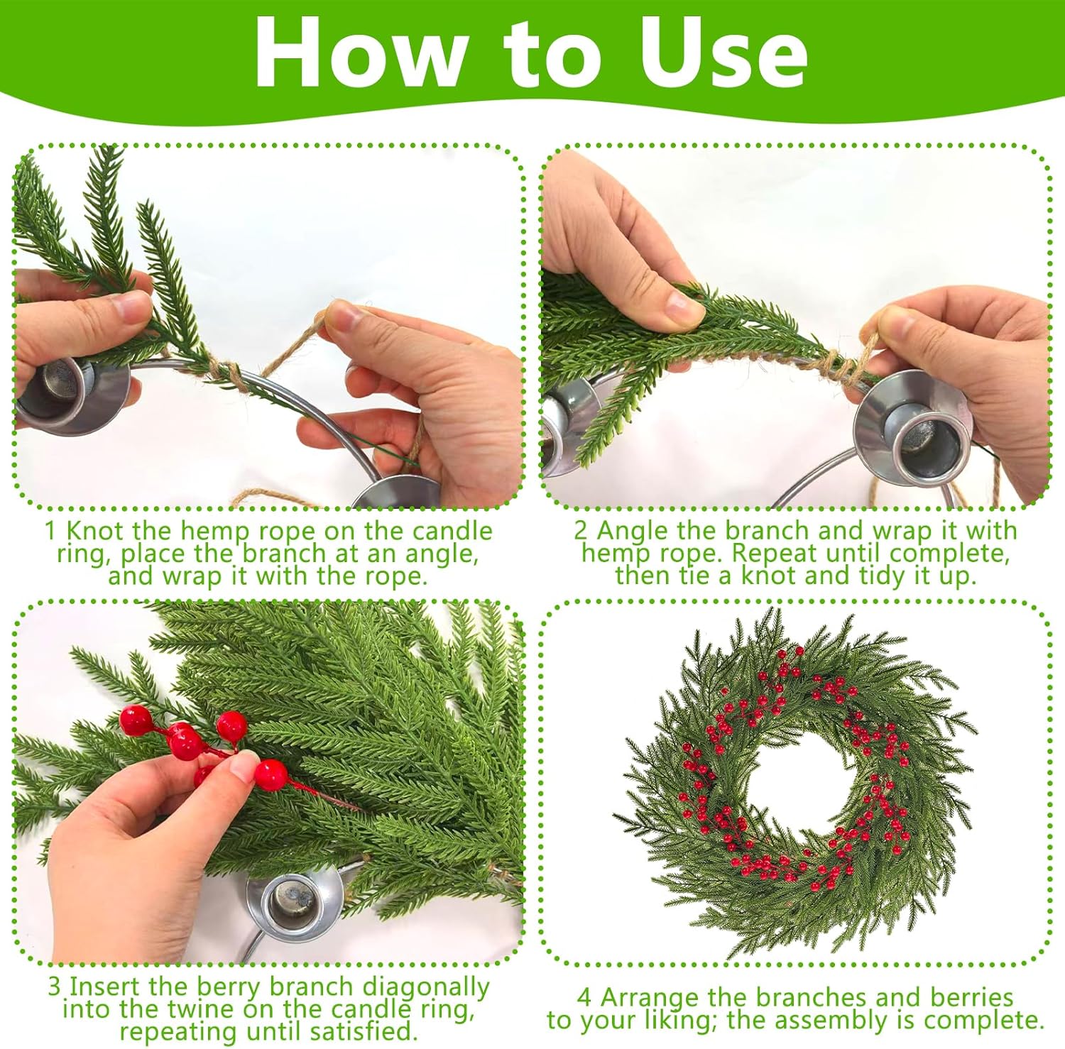 Skiennix Christmas Advent Wreath Ring Set - 5 Candle Holders for Traditional Holiday Decor | Home & Church Centerpiece