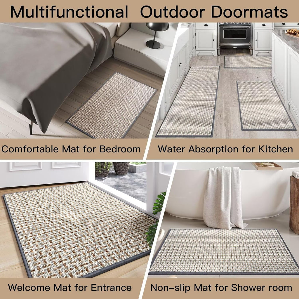 Regine Switzerland Door Mat - Indoor Entrance Dirt Resistant & Absorbent | 17"x30" Gray Non-Slip Design