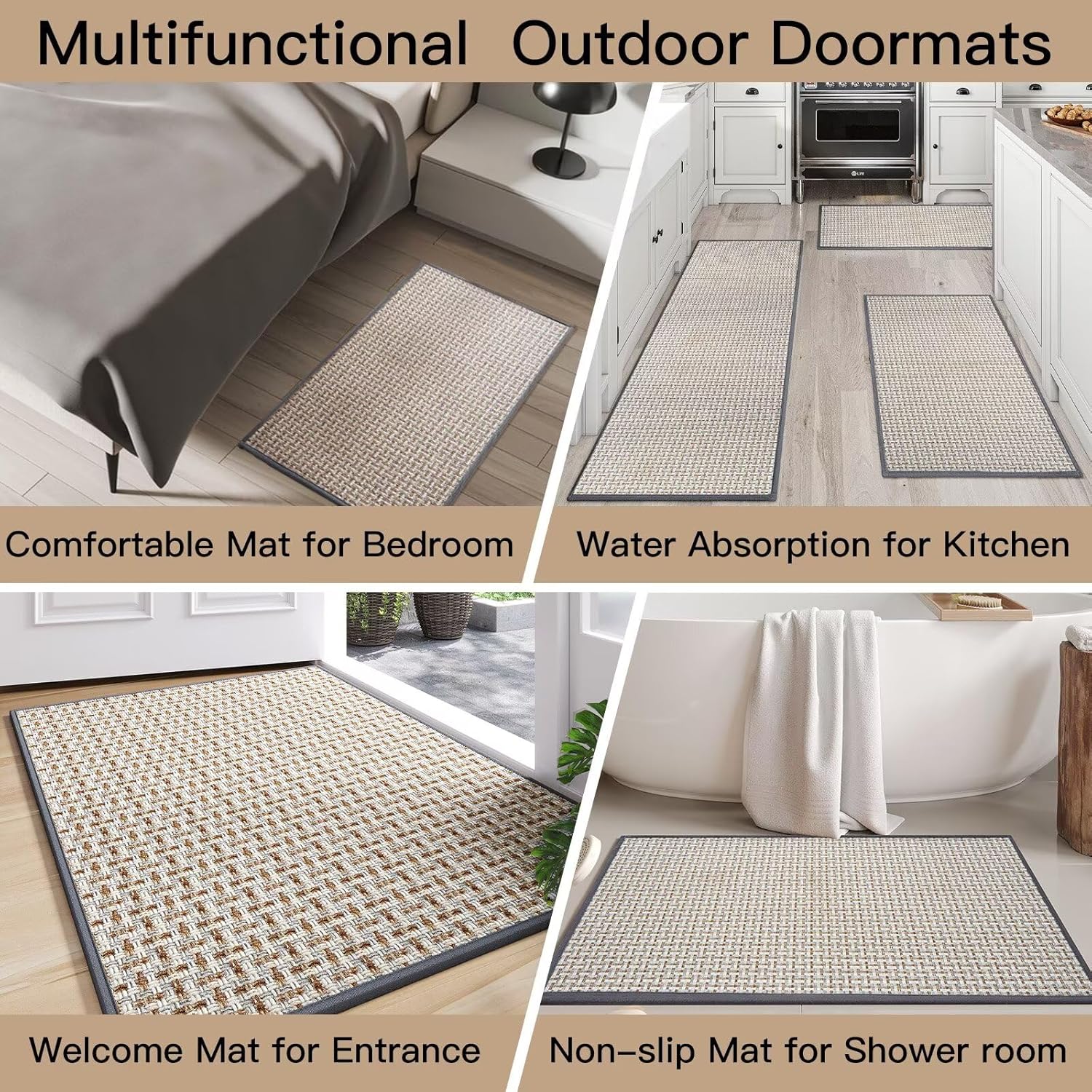 Regine Switzerland Door Mat - Indoor Entrance Dirt Resistant & Absorbent | 17"x30" Gray Non-Slip Design