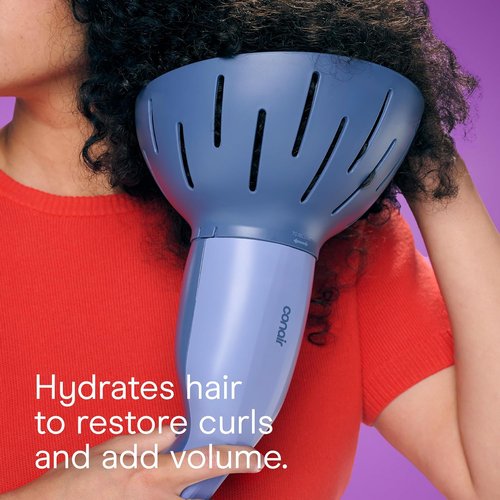 Infiniti PRO by CONAIR Hair Steamer - Portable Styling Tool with 7-Inch Diffuser & Quick 30-Second Heat-Up | Blue