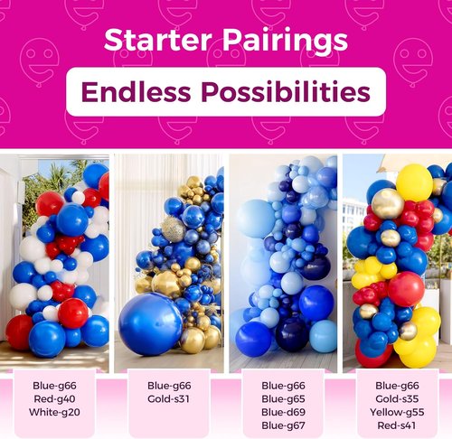 Bezente Royal Blue Latex Party Balloons - 100 Pack of 12-Inch Round Helium Balloons for Celebrations