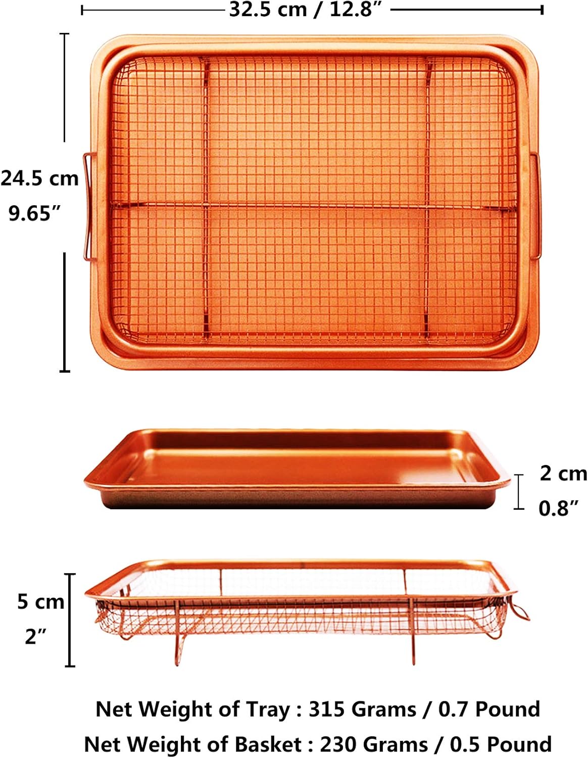 Skiennix Non-Stick Baking Tray - Crispy Basket Air Fryer Pan for Perfectly Cooked Meals