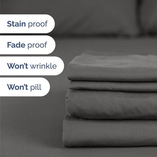 Hotel Luxury Twin Size 3-Piece Sheet Set by [Brand Name] - Comfy, Breathable & Cooling - Ultra-Soft, Deep Pockets, Charcoal