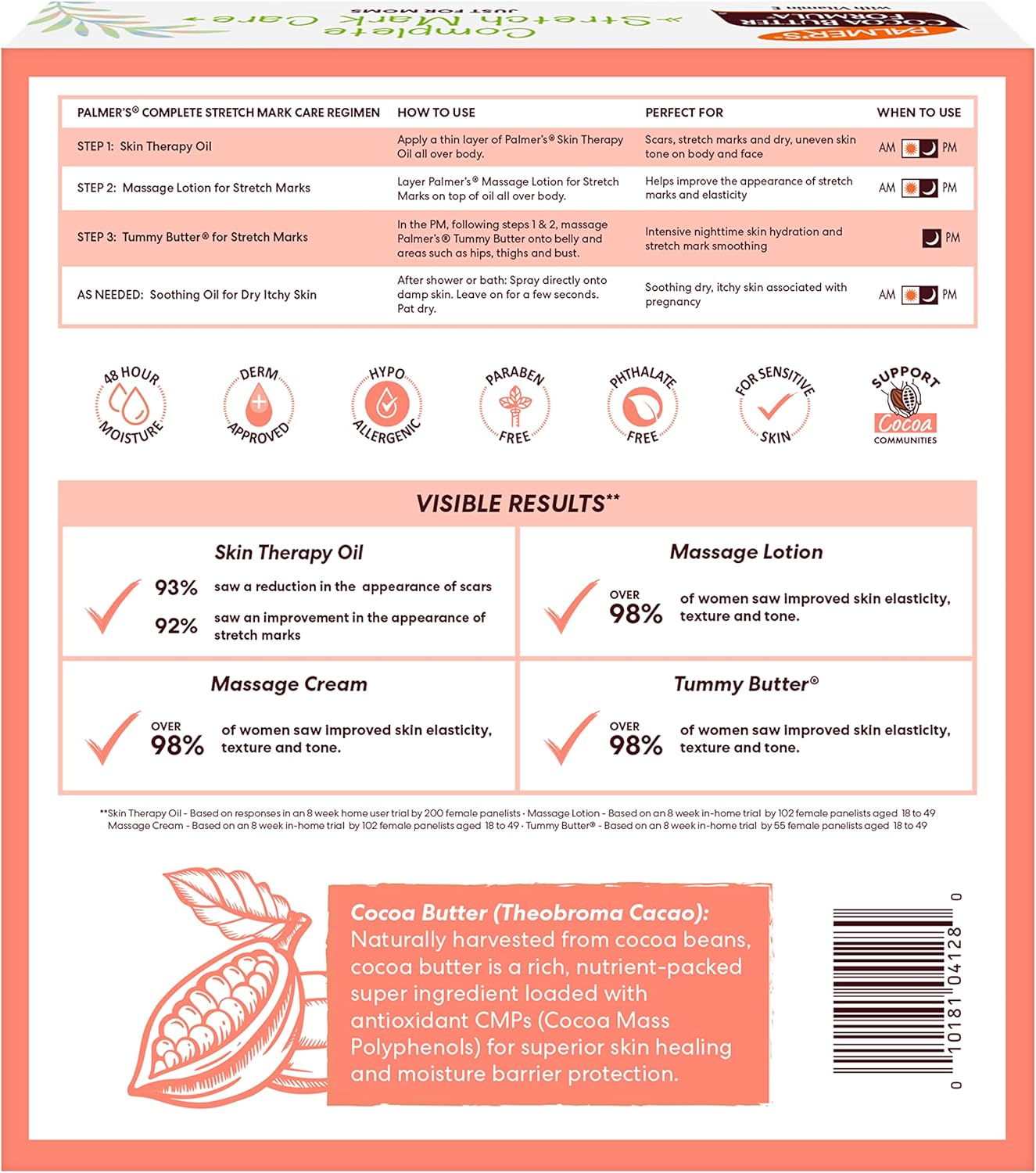 Palmer's Cocoa Butter Formula Pregnancy Skin Care Kit - Stretch Mark & Scar Treatment | 4-Piece Full Size Set