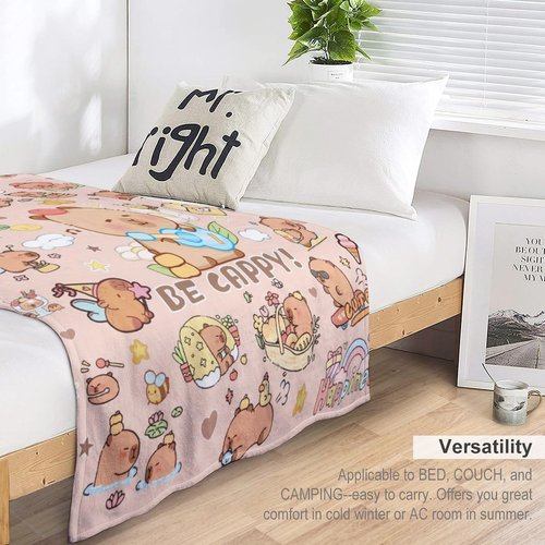 Capybara Gifts Capybara Blanket Soft Flannel Throw Blanket for Kids Teens Men Women - for Couch, Bed, Sofa, All Season Use
