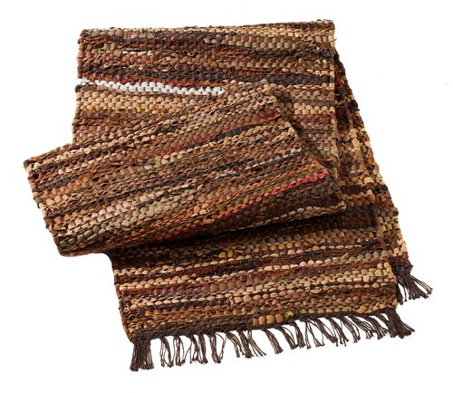 HF by LT Tucson Leather Buffet Table Runner, 18 x 96 inches, Brown