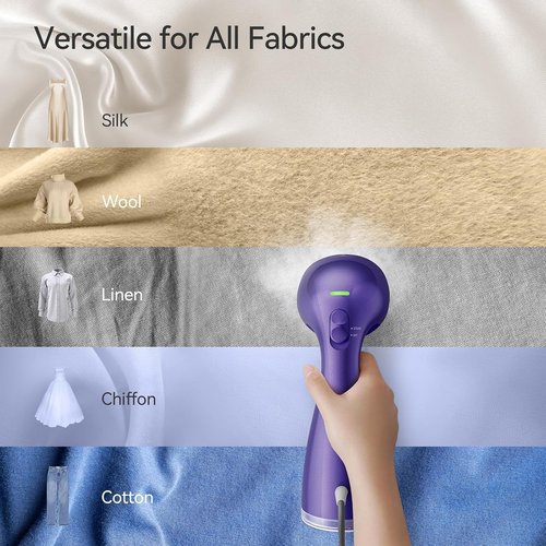 HiLIFE Portable Clothes Steamer - 700W Handheld Design with 240ml Capacity | Removes Wrinkles (Royal Purple)