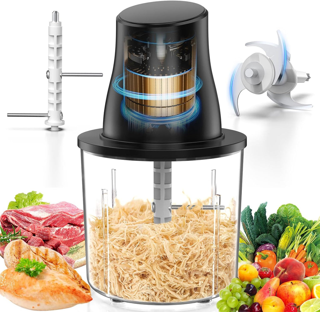 Skiennix Electric Chicken Shredder Tool - 250W Multifunctional Meat Grinder for Chicken, Fruits & Veggies (Black)