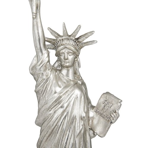 Deco 79 Polystone Statue of Liberty Decorative Sculpture Home Decor Statue, Accent Figurine 5" x 5" x 17", Silver