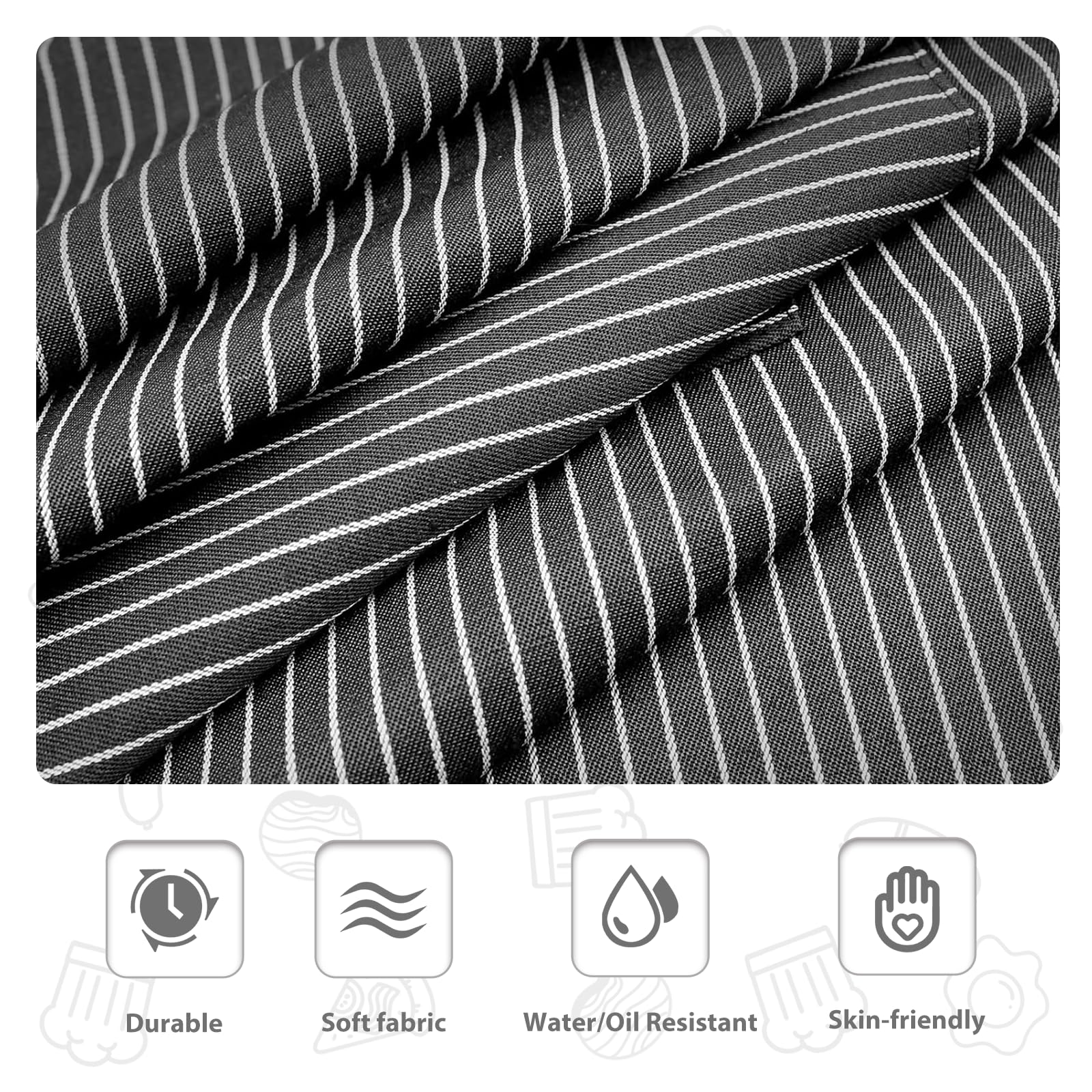 TREASO 2 Pack Aprons for Women with Pockets, Kitchen Cooking Apron for Men, Adjustable Apron Suitable for Chefs, Waiters, Baking, and Nail Technicians