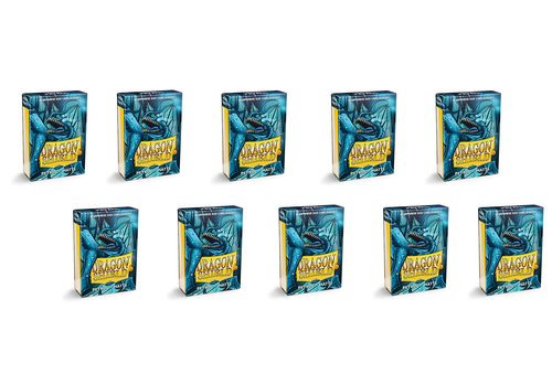 10 Packs Dragon Shield Matte Mini Japanese Petrol 60 ct Card Sleeves Display Case