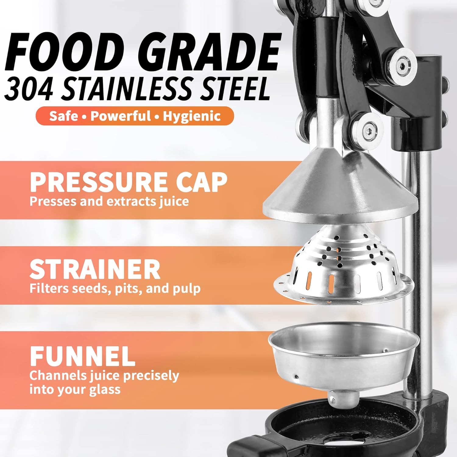 Zulay Kitchen Extra Tall Citrus Press - Manual Juicer for Orange Juice | Fits Tumblers & Tall Glasses