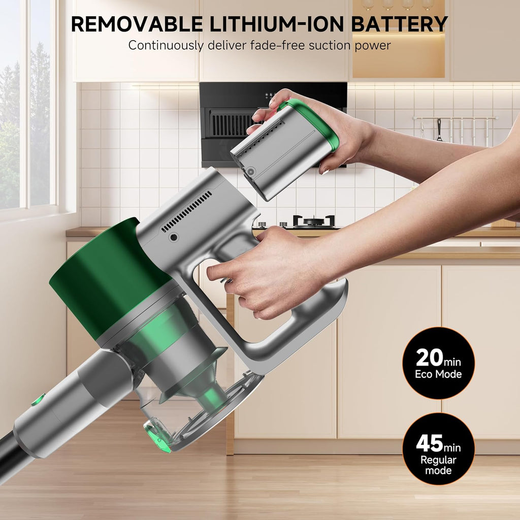 Skiennix Cordless Stick Vacuum Cleaner - Lightweight Handheld Design with 45min Battery Life | Ideal for Pet Hair & Hardwood Floors