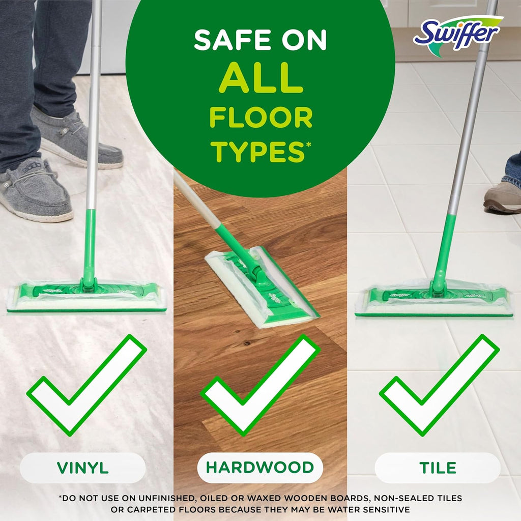 Swiffer Sweep + Mop Wet Pads Refill - All-Purpose Floor Cleaner for Dirt & Dust | Fresh Gain Scent, 36ct