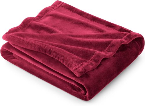 Bedsure GentleSoft Fleece Blanket - Cozy Lightweight Plush Twin Size Red 60x80 Inches for Bed & Travel