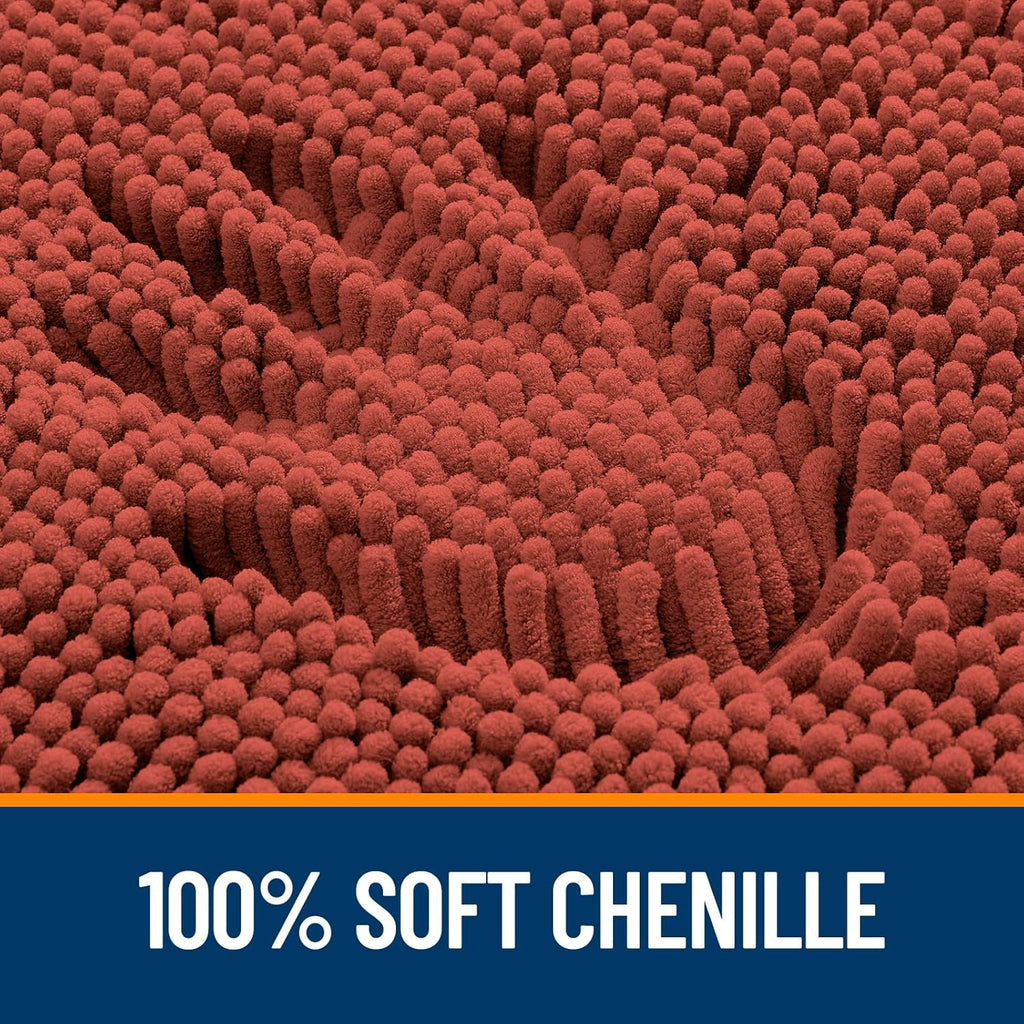 OLANLY Bathroom Runner Rugs - Soft Absorbent Chenille Bath Mats | Quick Dry, Machine Washable, 59x24, Rustic Terracotta