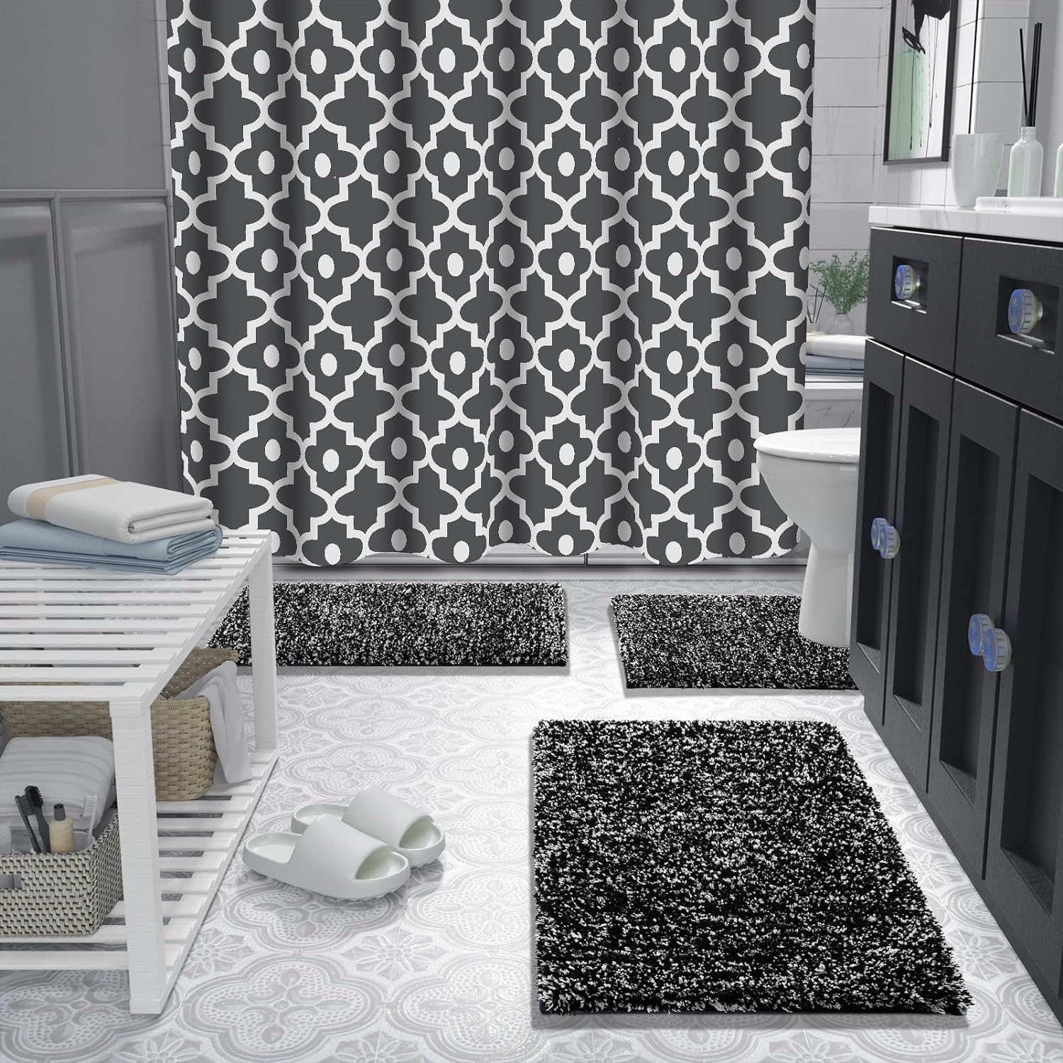 Yimobra Non-Slip Bathroom Rugs - Ultra Soft, Washable & Water Absorbent Plush Mats | 24x17 Inches