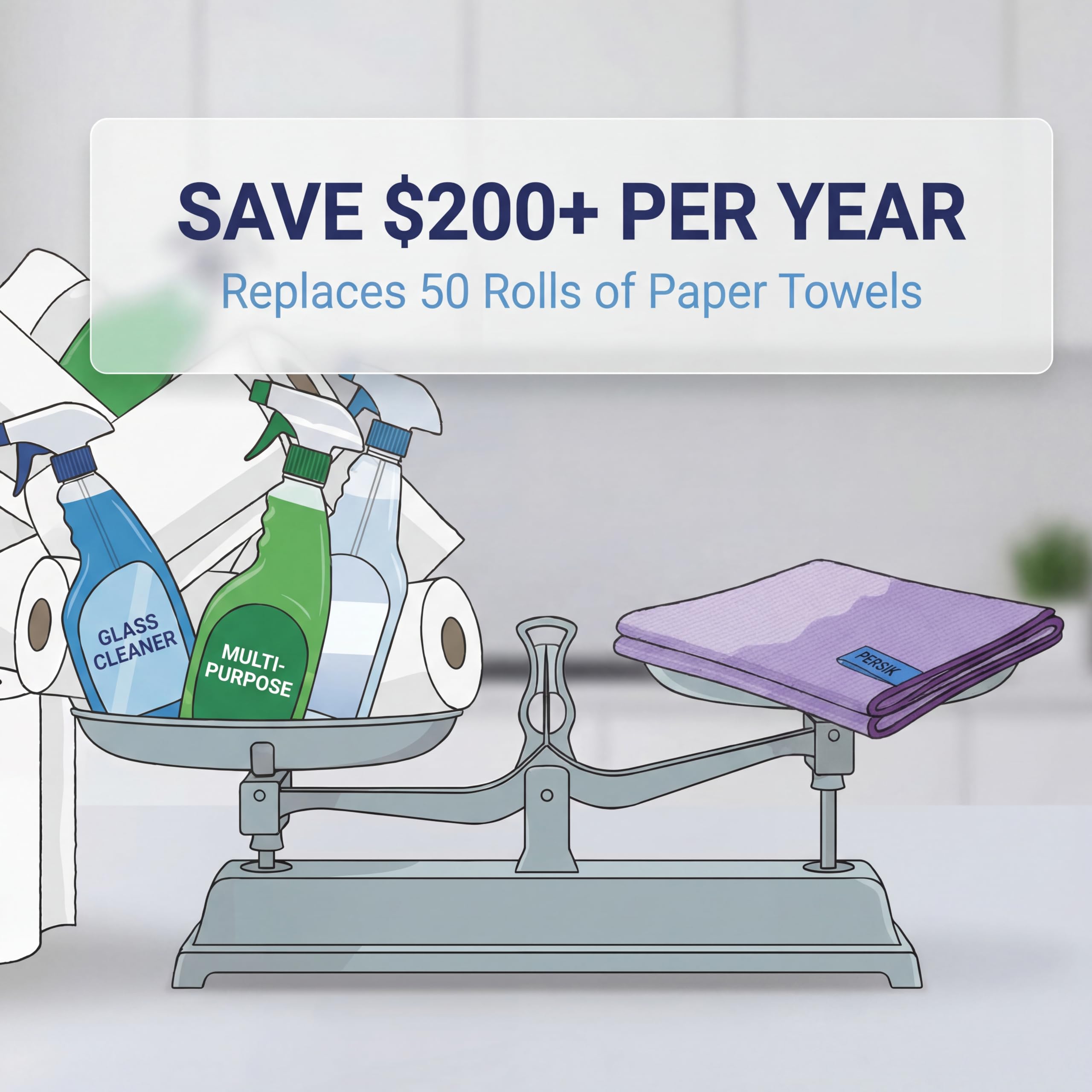Pure Sky Window & Glass Cleaning Cloth Patented DUO-FECT Technology Streak-Free, No Chemicals, Removes Up to 99% of Bacteria with Water Only Reusable Microfiber Cleaner for Windows, Mirrors, Cars