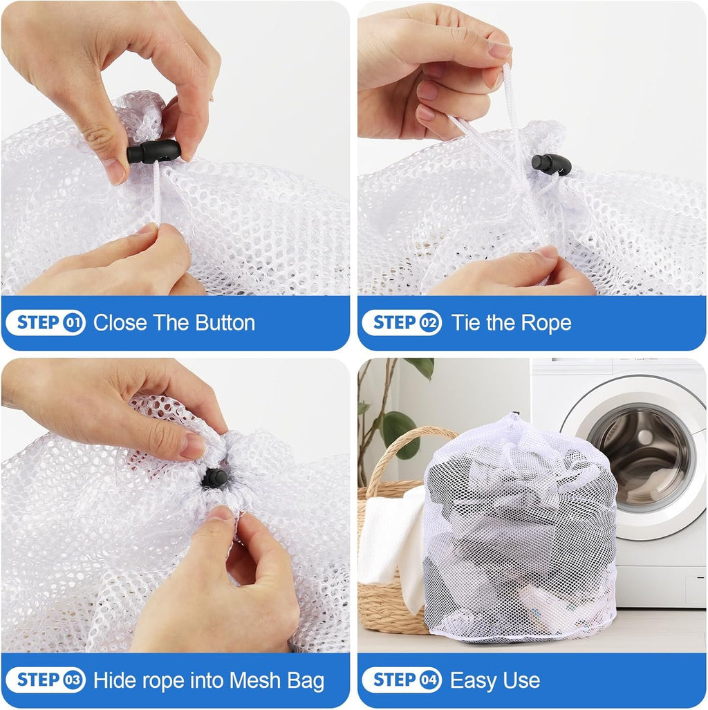 Skiennix Jumbo Mesh Laundry Bags - 3Pcs Set for Delicates, Bed Linen & Toys | XXLarge 28 x 26 Inches