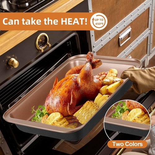 11-Piece Nonstick Baking Pans Set | Professional Grade Carbon Steel Bakeware - Dishwasher Safe, Oven Safe to 450°F