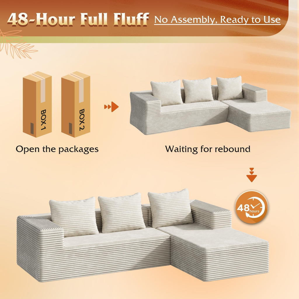WLIVE 35'' Boneless Chair for Living Room, Bean Bag Chair for Adults, with Pillows, Comfortable Floor Chair, Beige, Single