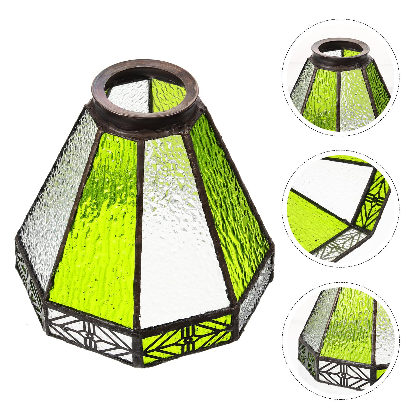 OSALADI 5.5 Inch Glass Lamp Shade Vintage Pendant Light Replacement for Mediterranean Style Restaurants and Bars