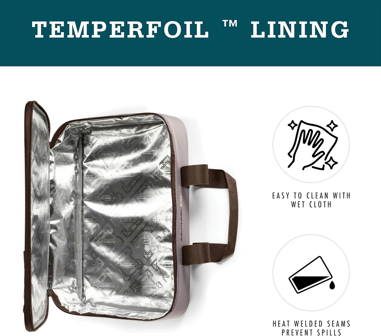 Rachael Ray Insulated Casserole Carrier - Thermal Lasagna Tote for Hot or Cold Food | Fits 9" x 13" Dish, Sea Salt Grey