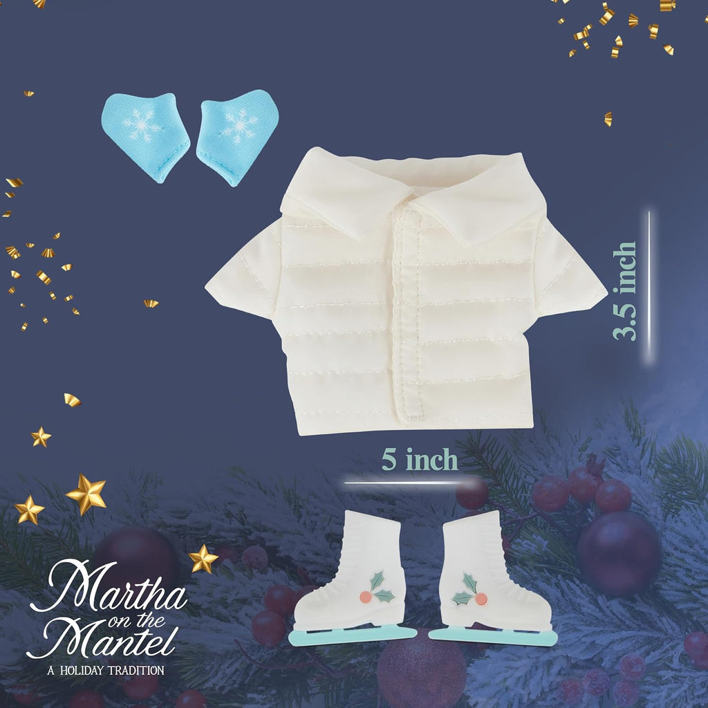 Martha Stewart Ski Jacket Expansion Pack - Ice Skates & Mittens for Elf Collectibles | Perfect Secret Santa Gift