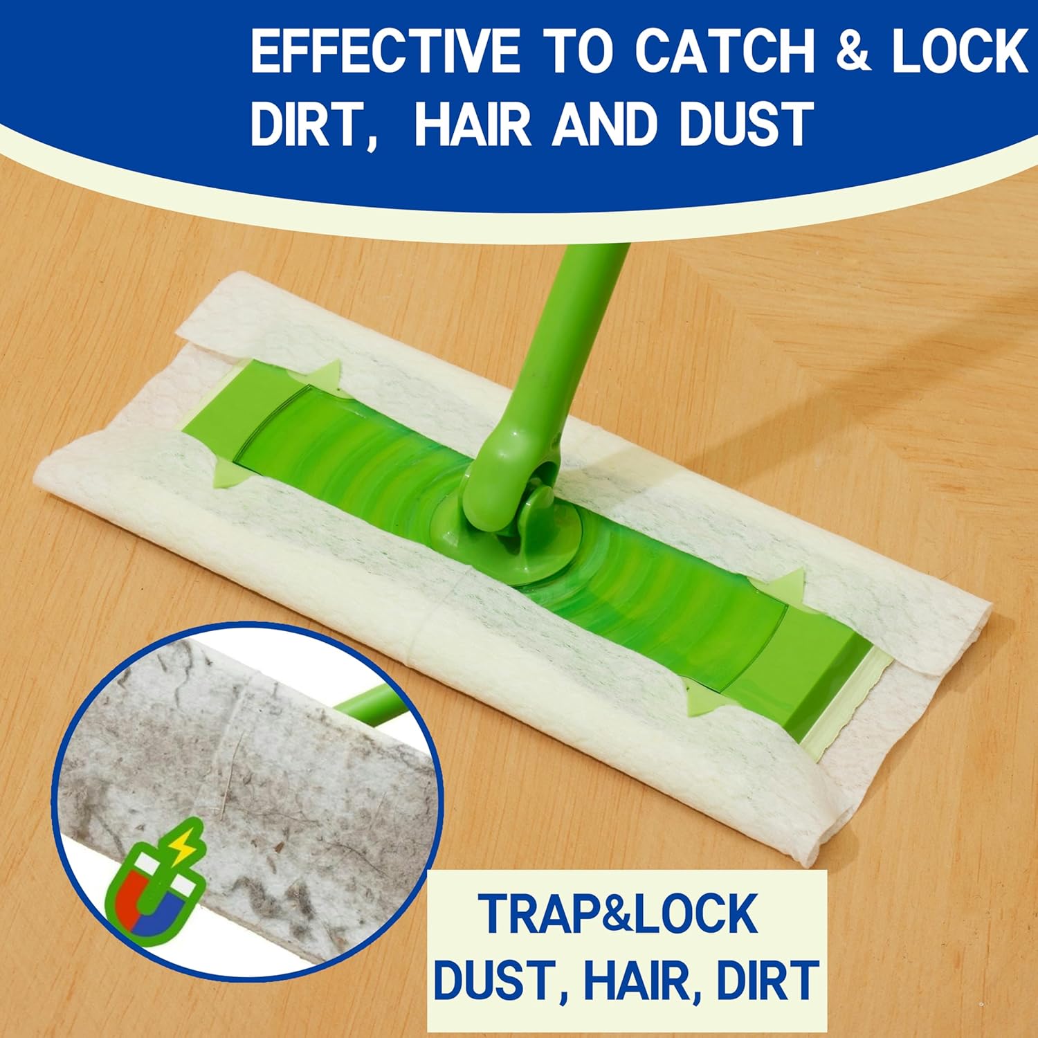 Skiennix Disposable Mop Refills - 80 Pack Floor Dust Cloths for Swiffer Standard Sweeper