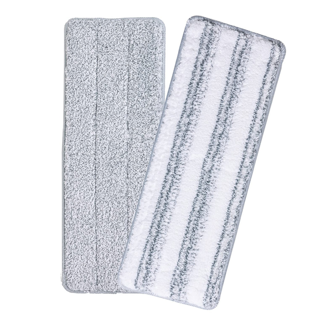 Oshang Flat Mop Head Refill, 13" X 4.9" Flat Mop Pads, Microfiber Mop Pads Flat Mop Replacement Heads (White and Grey)