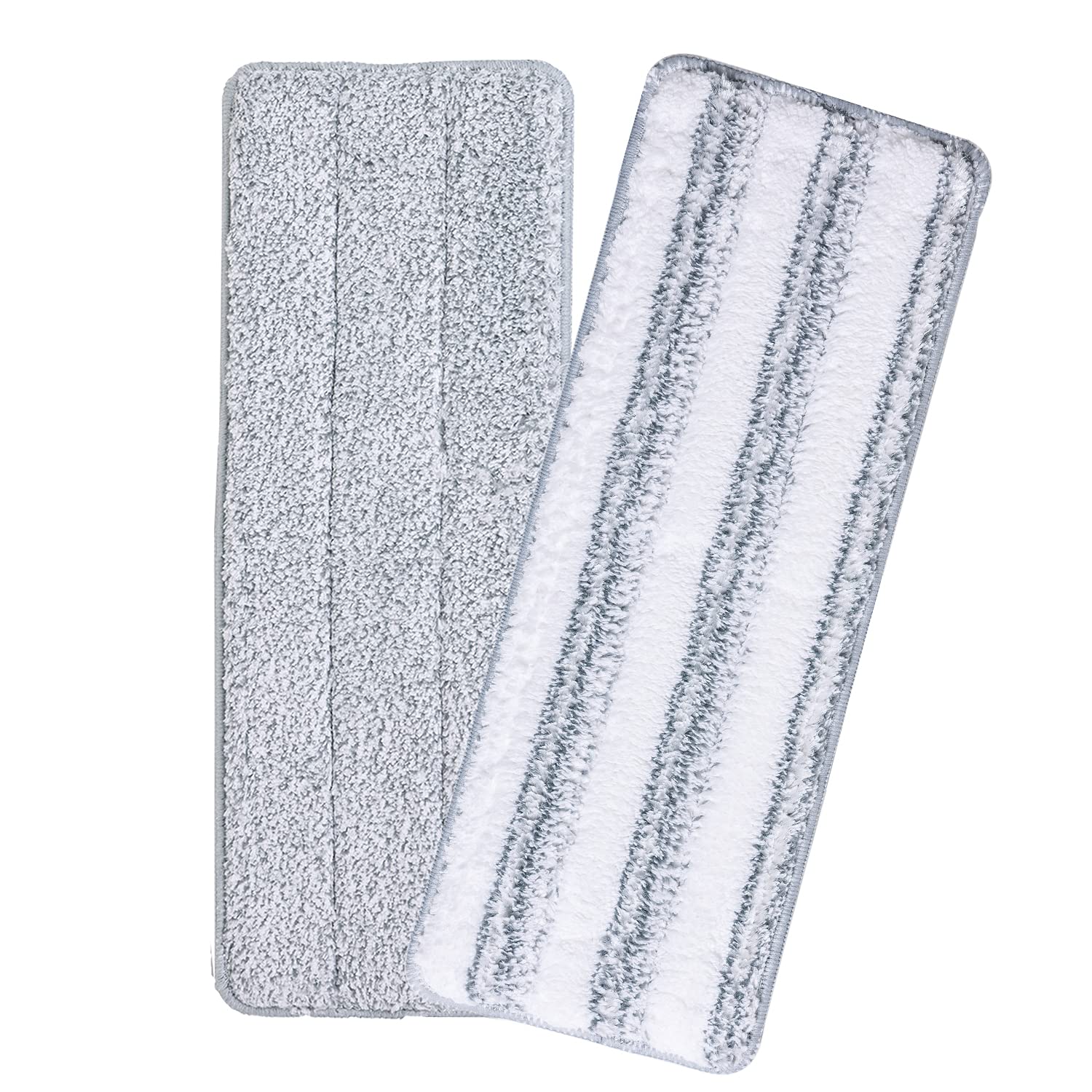 Oshang Flat Mop Head Refill, 13" X 4.9" Flat Mop Pads, Microfiber Mop Pads Flat Mop Replacement Heads (White and Grey)