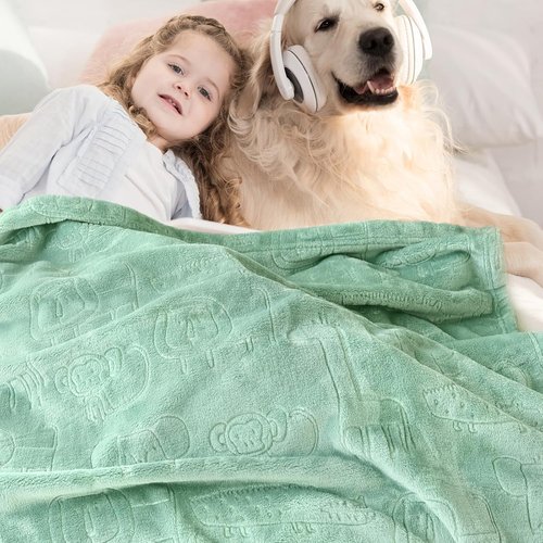 BORITAR Baby Blanket - Ultra Soft Fleece for Infants & Toddlers | Lightweight Animal Design, 30x40 Inch, Sage Green