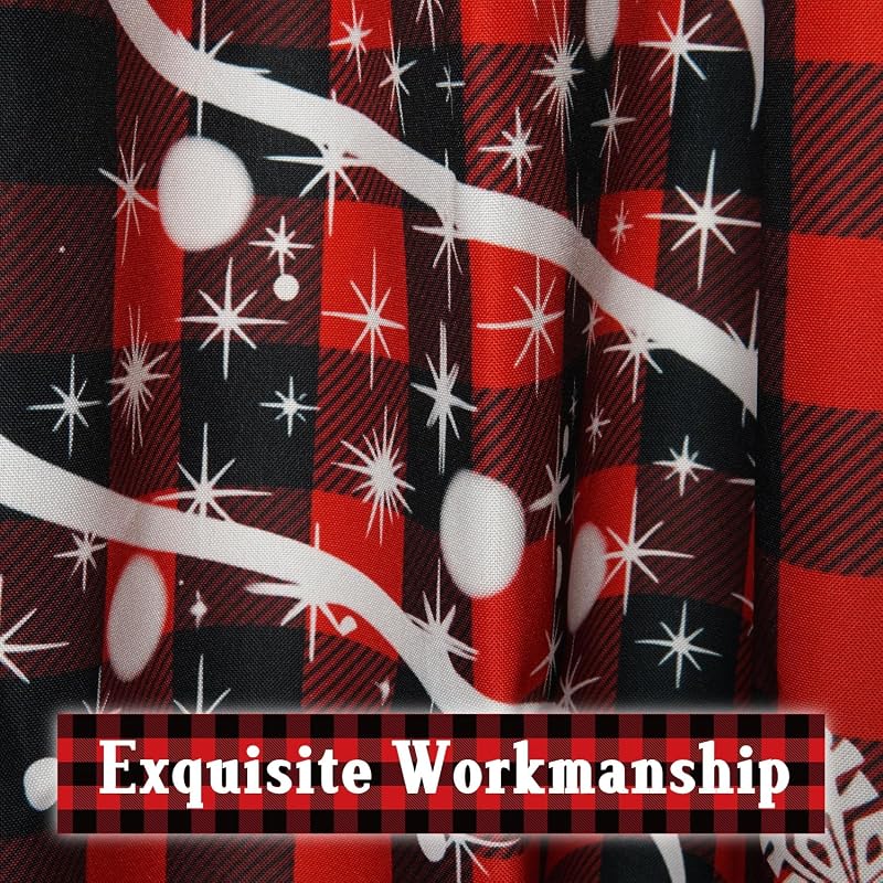 Merry Christmas Kitchen Curtains Set of 3 54x18 Valance + 27.5x36 Panels – Holiday Door & Window Decor