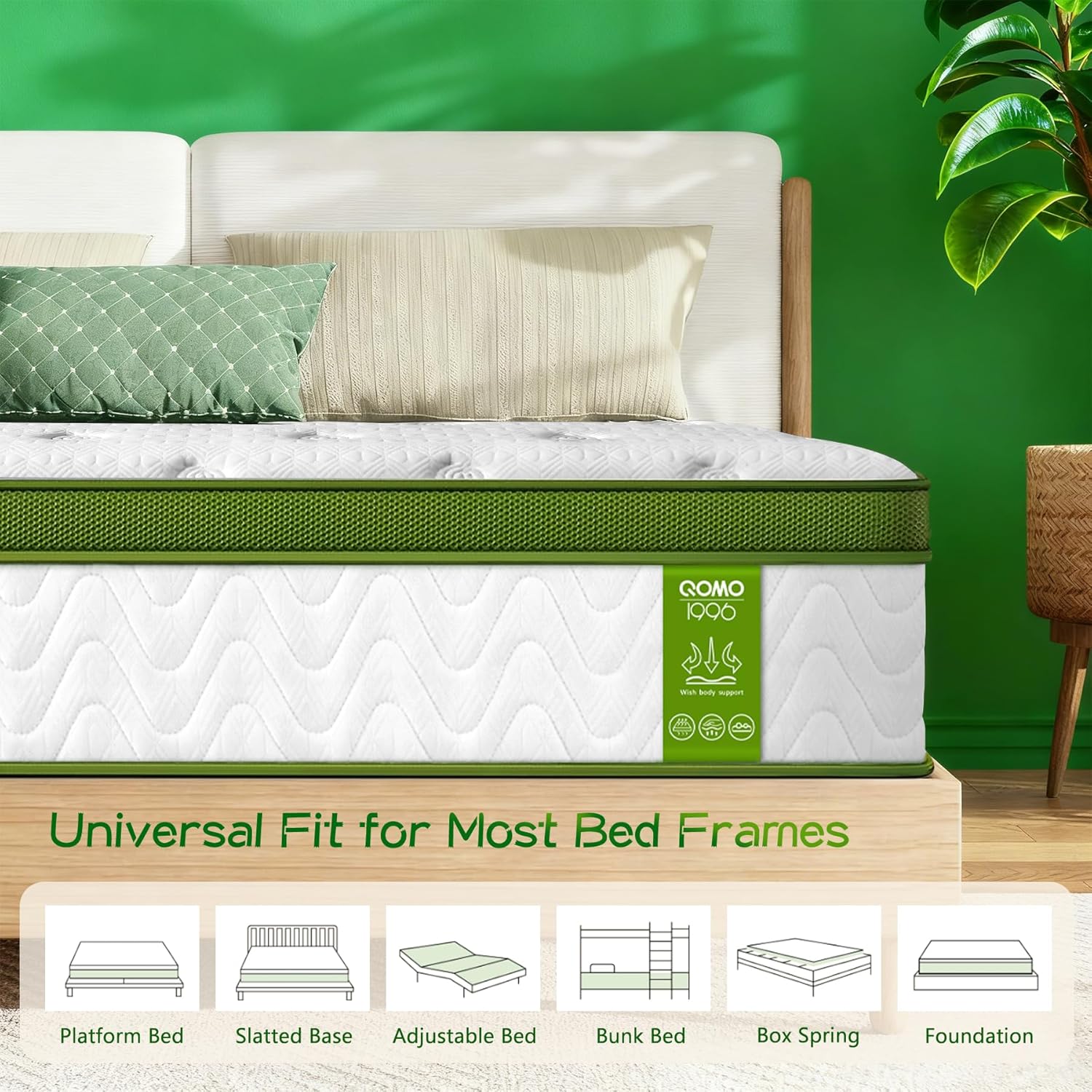 Regine Switzerland Twin Mattress - 10 Inch Memory Foam Hybrid with Pocket Springs | Medium Firm, Pressure Relief