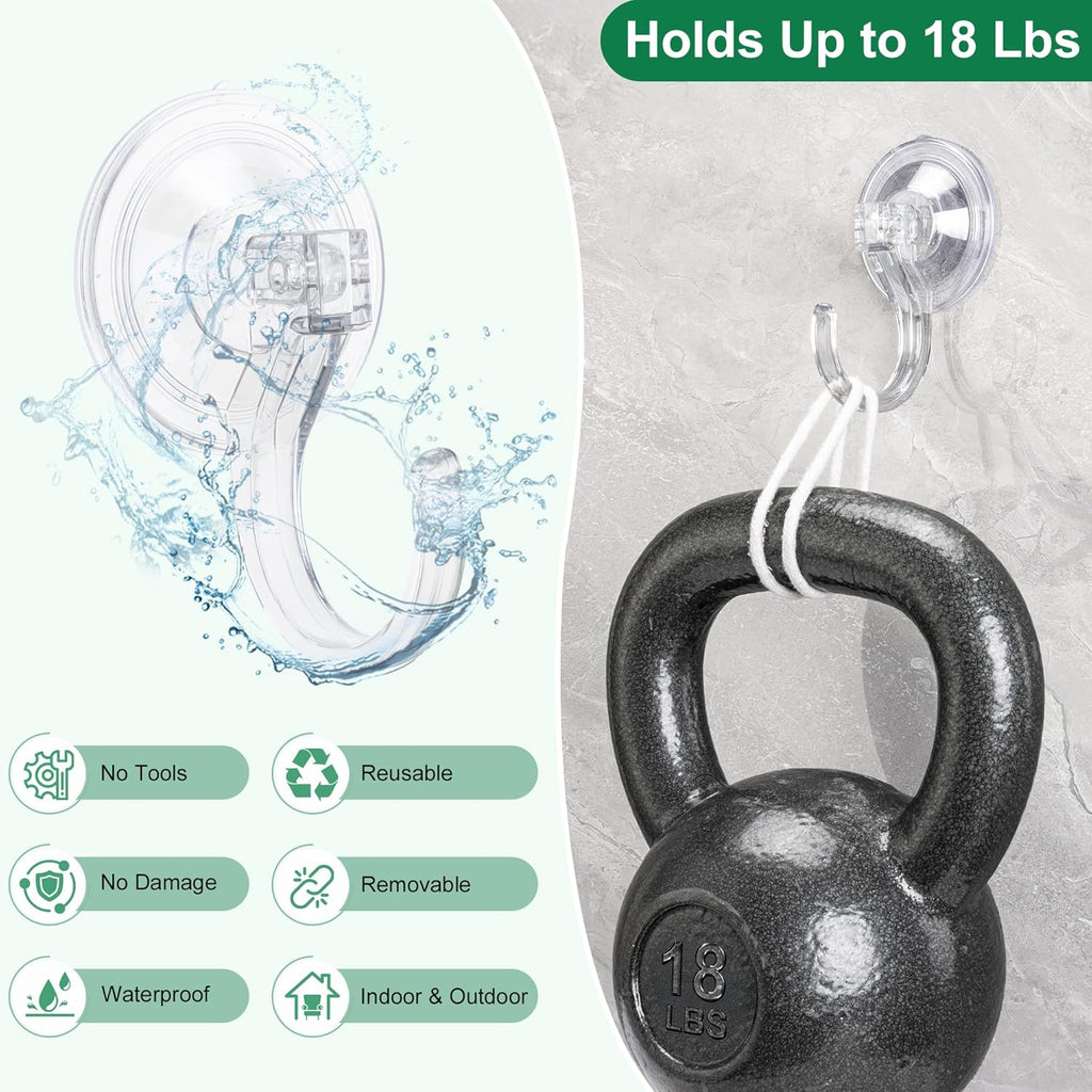 Antimbee Extra Large Wreath Hangers - Heavy Duty Suction Cup Hooks for Front Door | No Tools, Holds Up to 18 Lbs