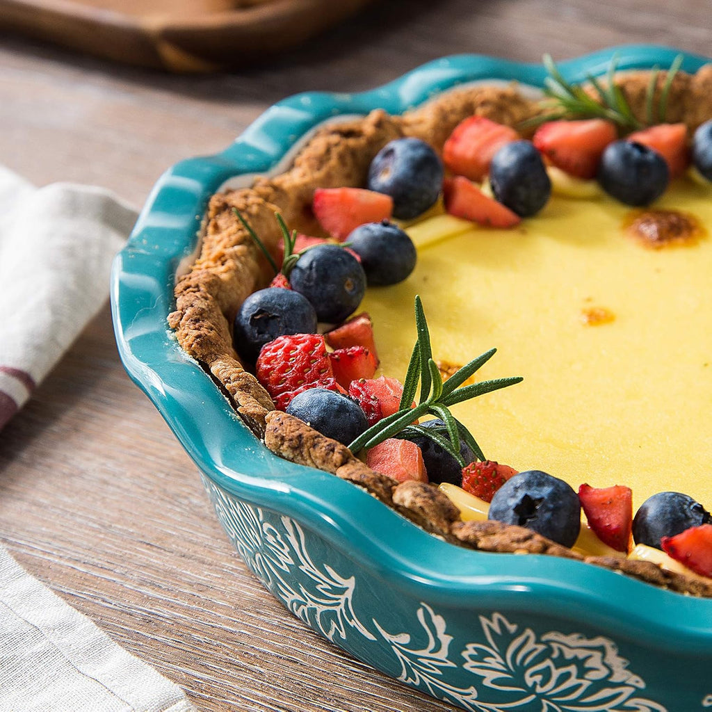 Wisenvoy Ceramic Pie Pan - Non-Stick Deep Dish Baking Plate for Perfect Pies | 9-Inch Size