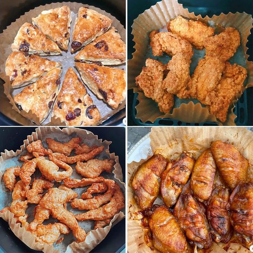 Air Fryer Disposable Paper Liners - Non-Stick Round Parchment for Easy Baking & Roasting | 100PCS 6.3 Inch Natural