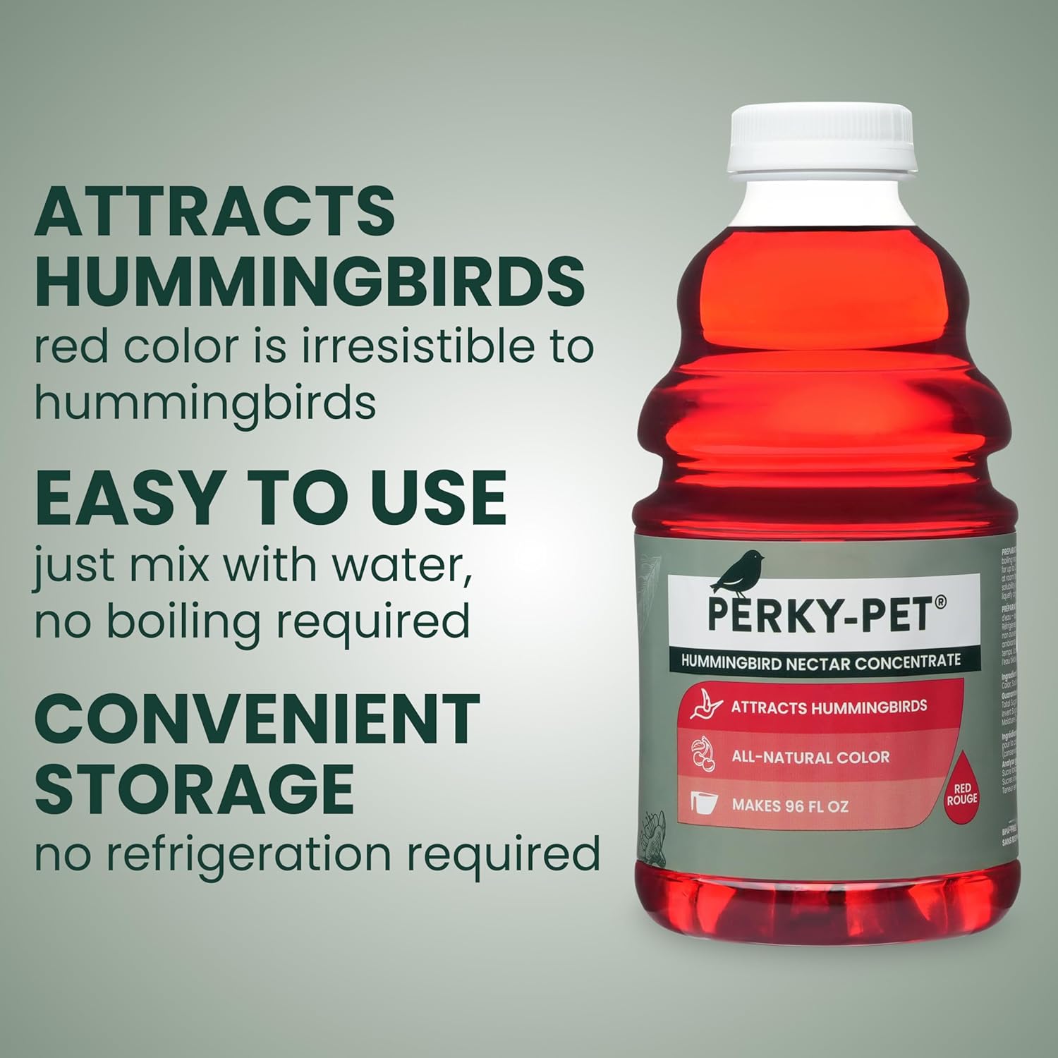 Perky-Pet Hummingbird Nectar Concentrate - 32 oz | Makes 96 FL OZ of Sweet Red Nectar