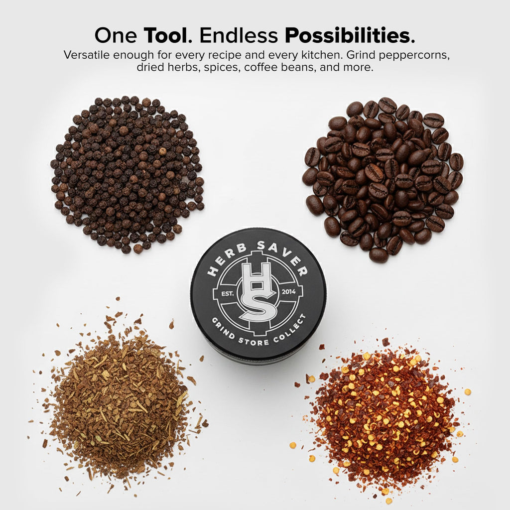 HerbSaver 2.5 Inch Aluminum Spice Grinder (Black)