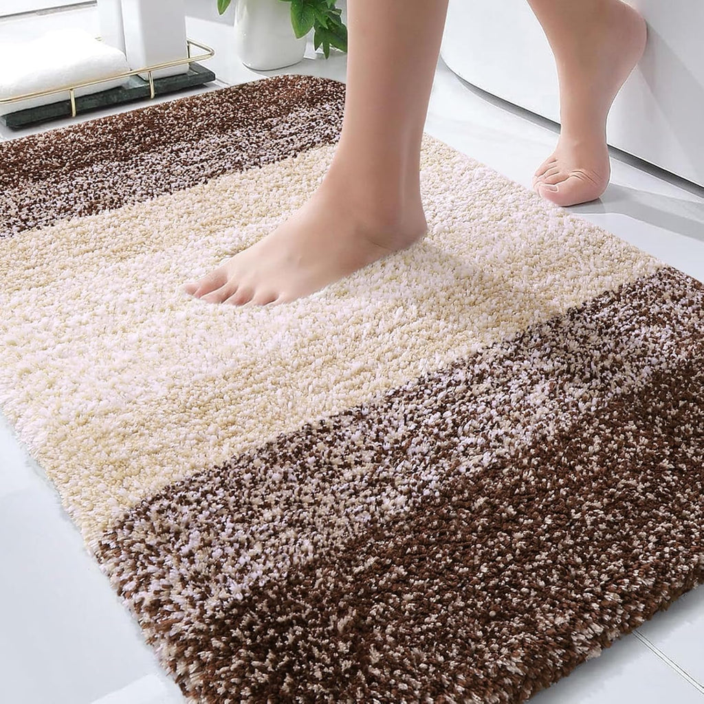 OLANLY Bathroom Rug Mat - Extra Soft Microfiber Non-Slip Bath Carpet | 30x20 Inches, Brown
