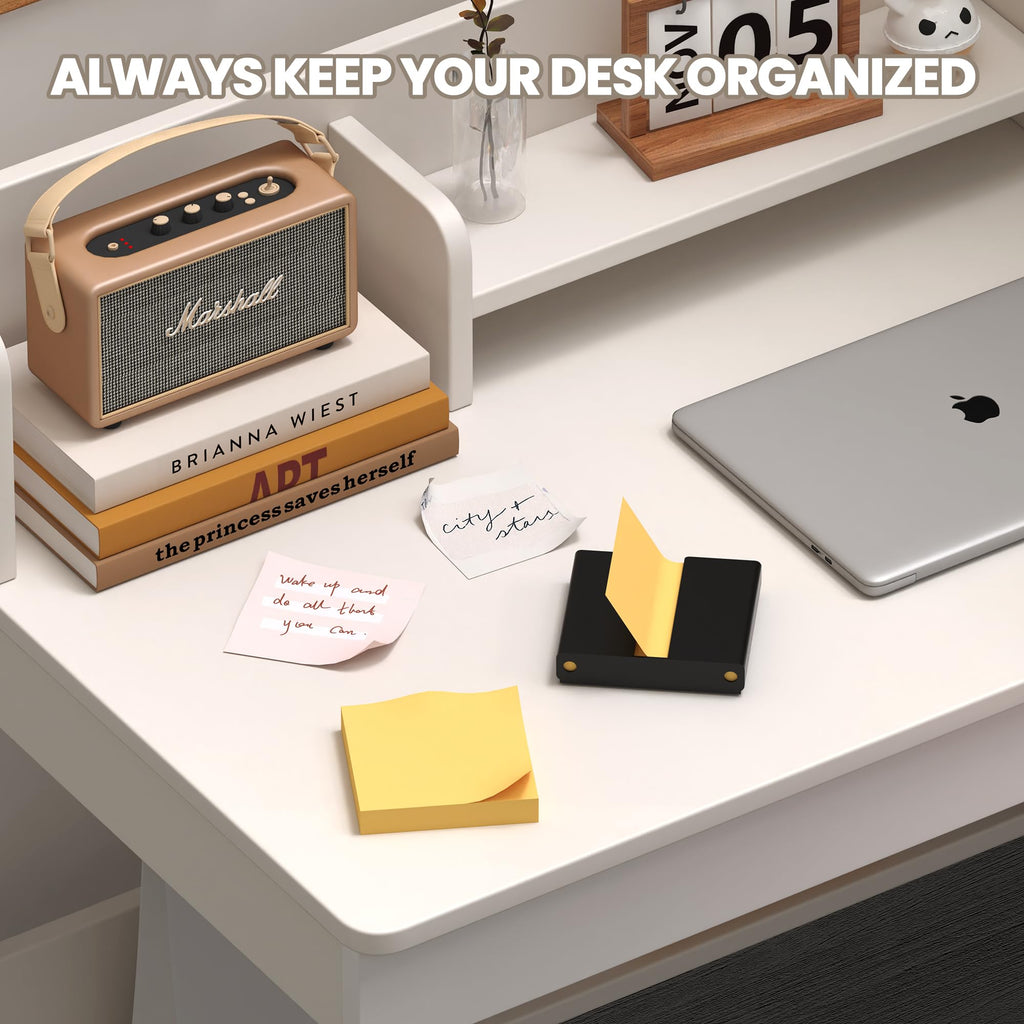 Sticky Note Dispenser, Magnetic Sticky Note Holder for Post It Notes, 3 x 3 Inch Sticky Note Organizer for Office Home Classroom, Black