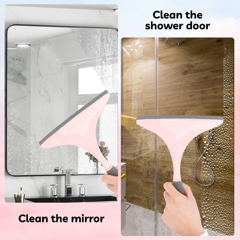 CALBEAU Toilet Brush, 2 Pack Toilet Scrubber Brush and Holder Set Bathroom Accessories, 14 Pcs Bathroom Cleaning Kit, Pink Toilet Bowl Brush and Holder with 5 Brush for Bathroom Bathtub Washbasin