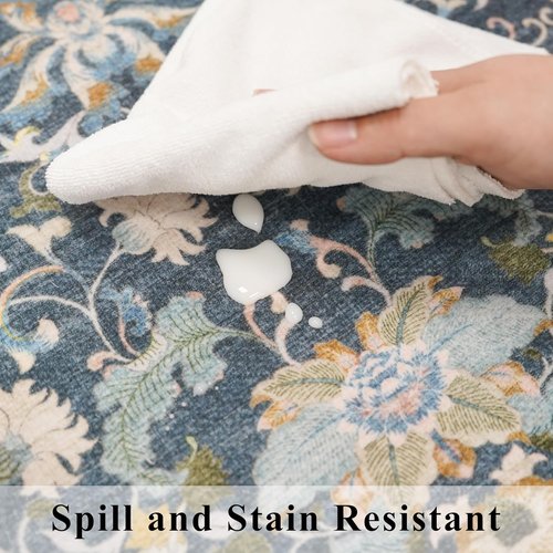 **Regine Switzerland 3x10 Washable Runner Rug - Vintage Soft Non-Slip Indoor Carpet for Entryway & Living Room**