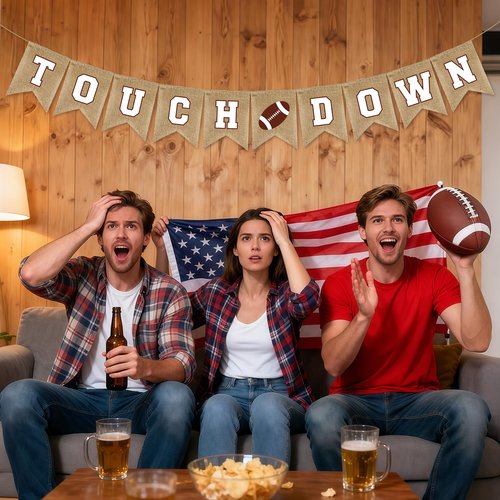 Football Party Banner Decorations, Football Themed Birthday Party Favors, Party Banner Decorations for Sports Birthday Tailgate Party Wall Supplies