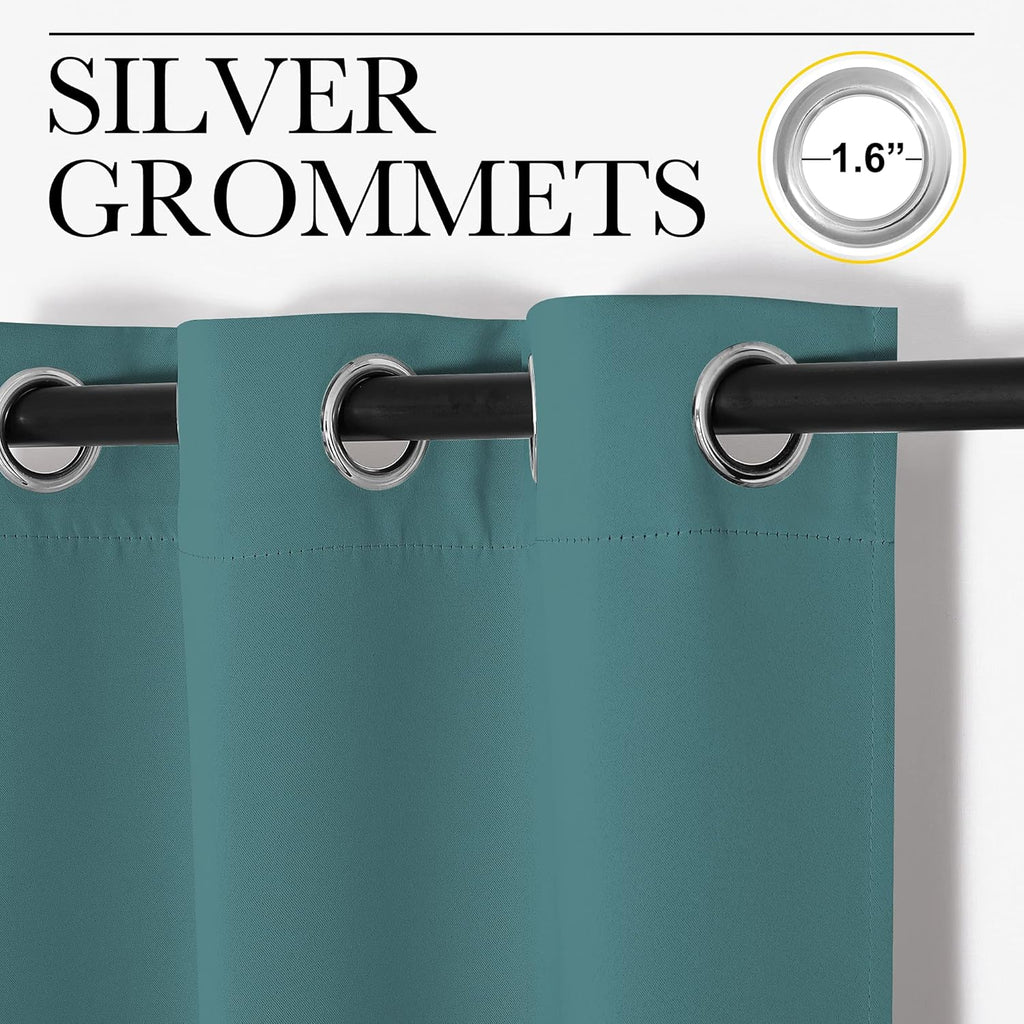 NICETOWN Sea Teal Blackout Curtains - Thermal Insulated Drapes for Bedroom | 78 Inches Long, 2 Panels, 42 Inches Wide