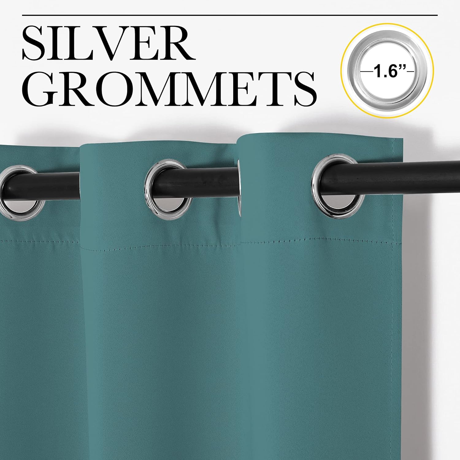 NICETOWN Sea Teal Blackout Curtains - Thermal Insulated Drapes for Bedroom | 78 Inches Long, 2 Panels, 42 Inches Wide