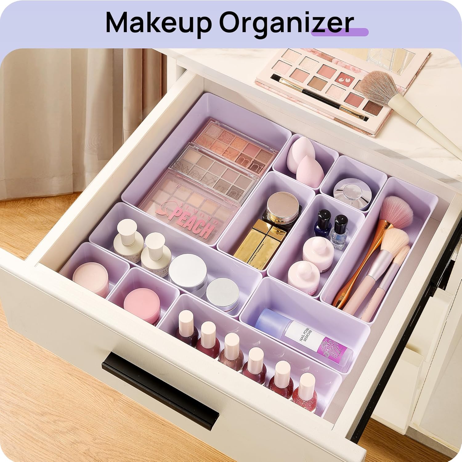 Vtopmart 25 PCS Plastic Drawer Organizers - Versatile Storage Bins for Bathroom, Makeup & Kitchen